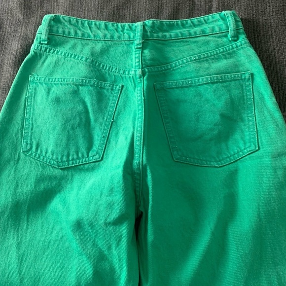 Zara Bloggers Favourite Brat Balletcore High Waisted Wide Leg Jeans Green Size 4 - Picture 11 of 16